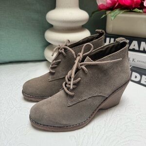 White Mountain Taupe Wedge Booties